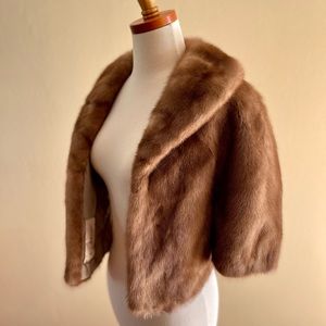 Vintage Mink Stole Jacket Women Shawl